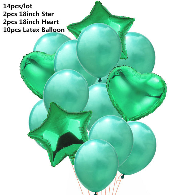 10/14pcs Mixed Metallic Balloons Heart Star Gold Confetti Balloon Birthday Party Decorate Kids Adult Air Balls Wedding Globos
