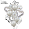 10/14pcs Mixed Metallic Balloons Heart Star Gold Confetti Balloon Birthday Party Decorate Kids Adult Air Balls Wedding Globos