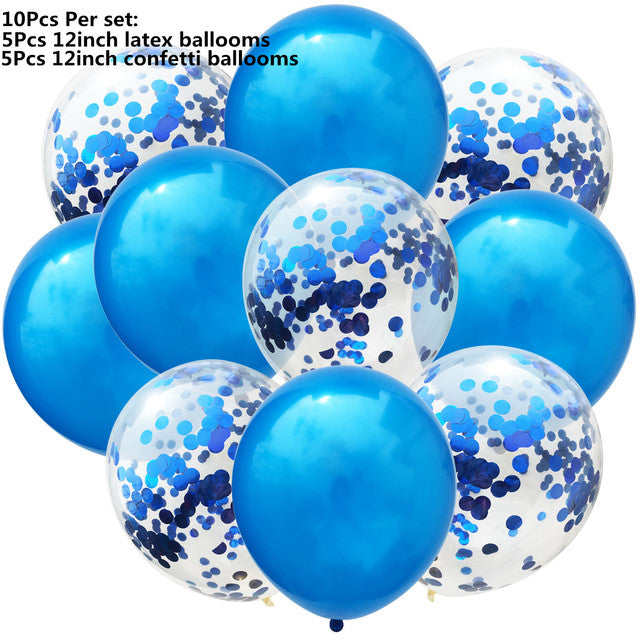 10/14pcs Mixed Metallic Balloons Heart Star Gold Confetti Balloon Birthday Party Decorate Kids Adult Air Balls Wedding Globos