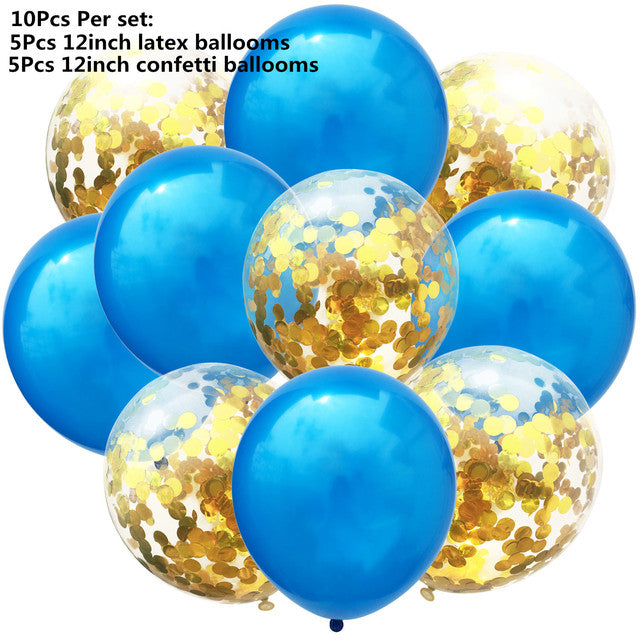 10/14pcs Mixed Metallic Balloons Heart Star Gold Confetti Balloon Birthday Party Decorate Kids Adult Air Balls Wedding Globos