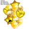 10/14pcs Mixed Metallic Balloons Heart Star Gold Confetti Balloon Birthday Party Decorate Kids Adult Air Balls Wedding Globos