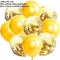 10/14pcs Mixed Metallic Balloons Heart Star Gold Confetti Balloon Birthday Party Decorate Kids Adult Air Balls Wedding Globos