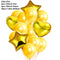 10/14pcs Mixed Metallic Balloons Heart Star Gold Confetti Balloon Birthday Party Decorate Kids Adult Air Balls Wedding Globos
