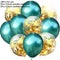 10/14pcs Mixed Metallic Balloons Heart Star Gold Confetti Balloon Birthday Party Decorate Kids Adult Air Balls Wedding Globos