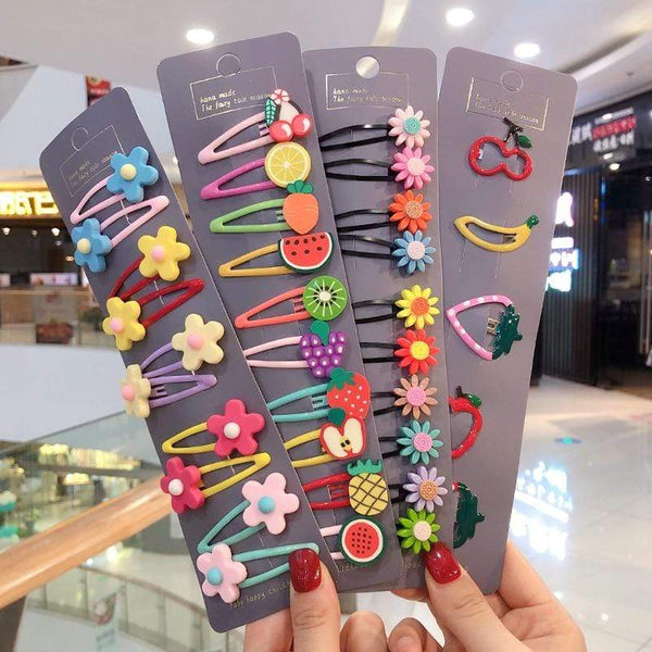 10/15 Pcs/Set Girls Cute Cartoon Animals Fruit 5 cm Hairpins Children Lovely Hair Clips Barrettes Headband Kids Hair Accessories AExp