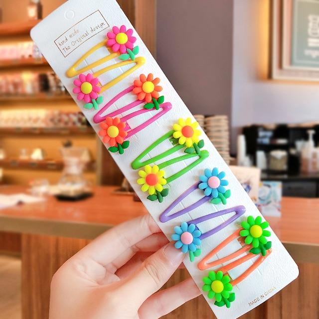 10/15 Pcs/Set Girls Cute Cartoon Animals Fruit 5 cm Hairpins Children Lovely Hair Clips Barrettes Headband Kids Hair Accessories AExp