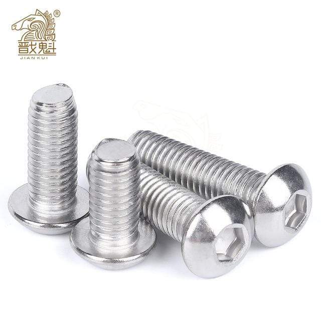 10/50pcs M2 M2.5 M3 M4 M5 M6 304 A2-70 Stainless Steel Black grade 10.9 ISO7380 Hexagon Hex Socket Head Button Allen Bolt Screw JadeMoghul Inc. 