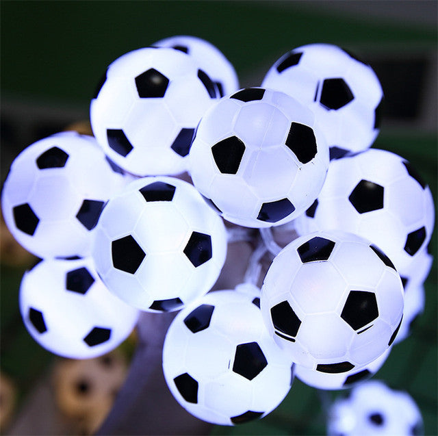 10 LEDs Football String Lights DIY Soccer accessories Atmosphere for Bar Club Party Decoration Fans Supplies World Cup