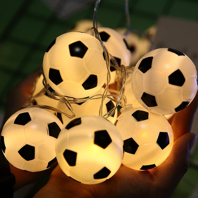 10 LEDs Football String Lights DIY Soccer accessories Atmosphere for Bar Club Party Decoration Fans Supplies World Cup