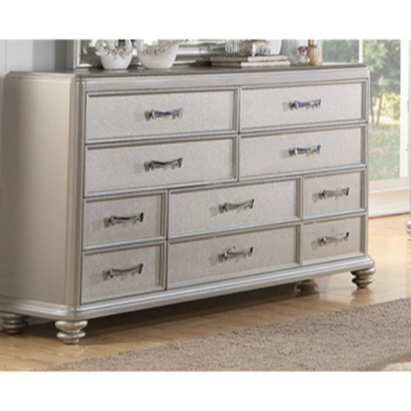 10 drawers Wooden Dresser In Silver-Dressers-Silver-Poplar Wood MDF Plywood-JadeMoghul Inc.