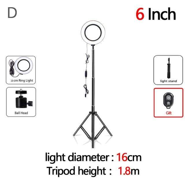 10 inch LED Ring Light Photographic Selfie Ring Light with tripod for Smartphone Youtube Makeup Video Studio Tripod aro de luz AExp