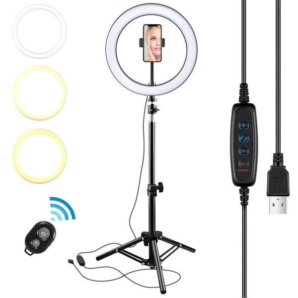 10 inch LED Ring Light Photographic Selfie Ring Light with tripod for Smartphone Youtube Makeup Video Studio Tripod aro de luz AExp