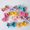 10 Pcs/ Lot Small Mini Bow Hairgrips Sweet Girls Solid Dot/ Stripe Printing Whole Wrapped Safety Hair Clips Kids Hairpins-SP bear-JadeMoghul Inc.