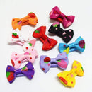 10 Pcs/ Lot Small Mini Bow Hairgrips Sweet Girls Solid Dot/ Stripe Printing Whole Wrapped Safety Hair Clips Kids Hairpins-SP cherry-JadeMoghul Inc.