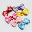 10 Pcs/ Lot Small Mini Bow Hairgrips Sweet Girls Solid Dot/ Stripe Printing Whole Wrapped Safety Hair Clips Kids Hairpins-SP flower-JadeMoghul Inc.