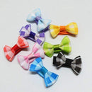 10 Pcs/ Lot Small Mini Bow Hairgrips Sweet Girls Solid Dot/ Stripe Printing Whole Wrapped Safety Hair Clips Kids Hairpins-SP plaid-JadeMoghul Inc.