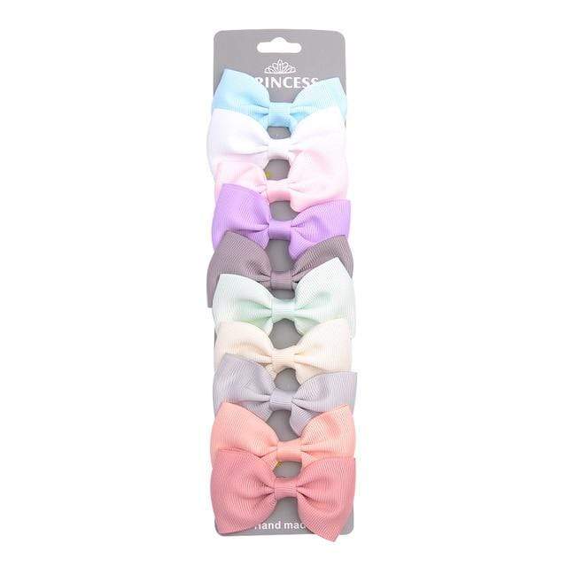 10 Pcs/set Grosgrain Ribbon Hair Bows With Clip For Cute Baby Girls Colorful Hair Clips Hairpins Barrettes Kids Hair Accessories AExp