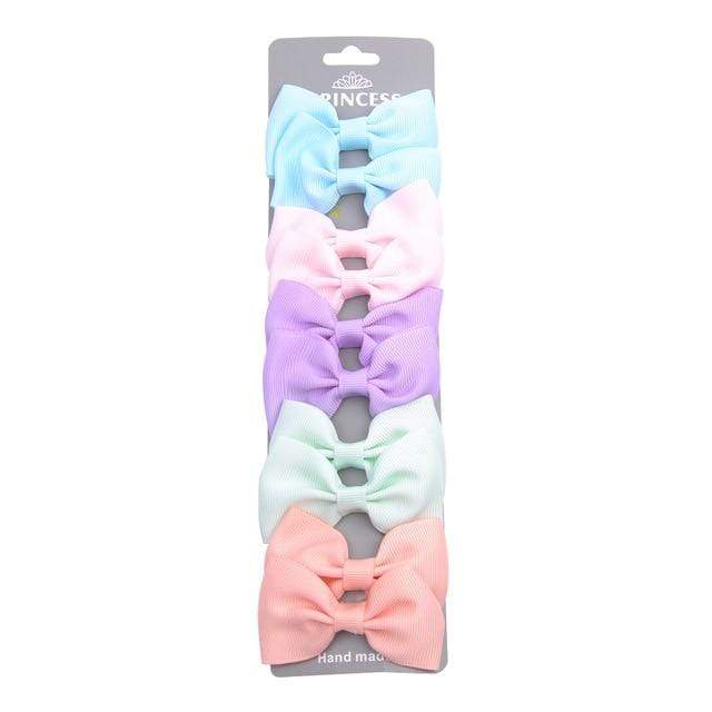10 Pcs/set Grosgrain Ribbon Hair Bows With Clip For Cute Baby Girls Colorful Hair Clips Hairpins Barrettes Kids Hair Accessories AExp