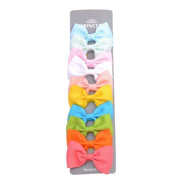 10 Pcs/set Grosgrain Ribbon Hair Bows With Clip For Cute Baby Girls Colorful Hair Clips Hairpins Barrettes Kids Hair Accessories AExp