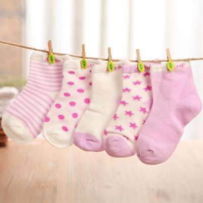 10 pieces/lot=5pair Cotton Baby Socks Newborn Floor Socks Girl and Boy Short Socks-Lavender-Newborn-JadeMoghul Inc.