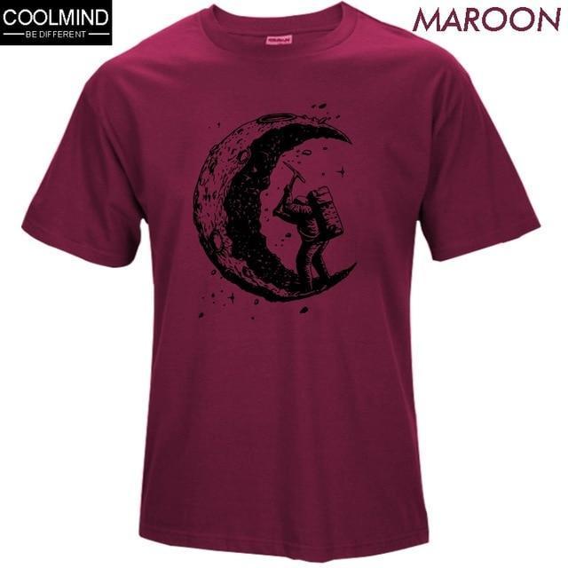 100% cotton digging the moon print casual mens o-neck t shirts fashion men's tops men T-shirt short sleeve men tshirt 2017-shenhong-XS-JadeMoghul Inc.