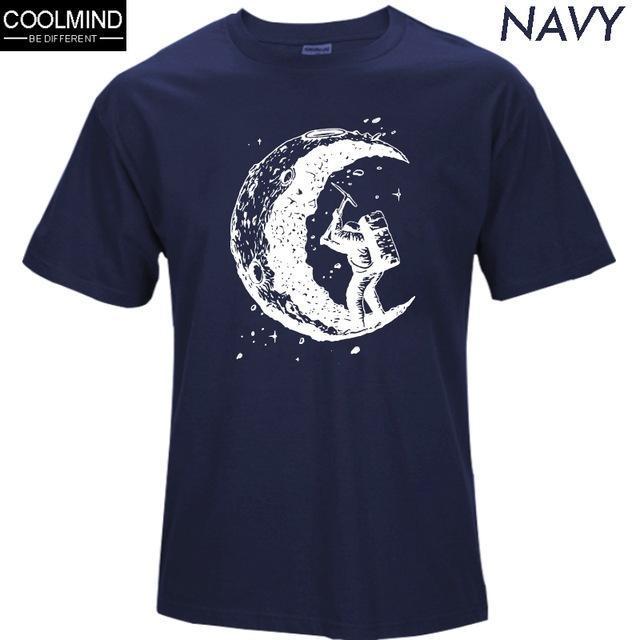 100% cotton digging the moon print casual mens o-neck t shirts fashion men's tops men T-shirt short sleeve men tshirt 2017-zangqingse-XS-JadeMoghul Inc.