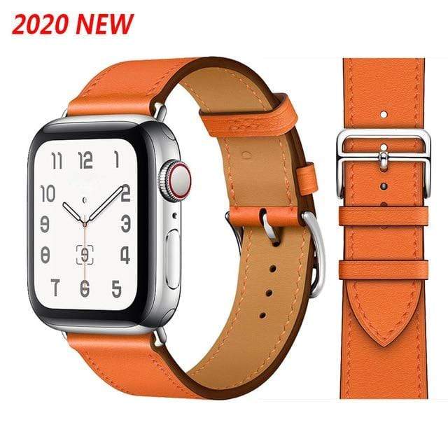 100% Genuine Cow Leather loop Bracelet Belt Band for Apple Watch 6 SE 5 4 42MM 38MM 44MM 40MM Strap for iWatch 6 5 4 Wristband JadeMoghul Inc. 