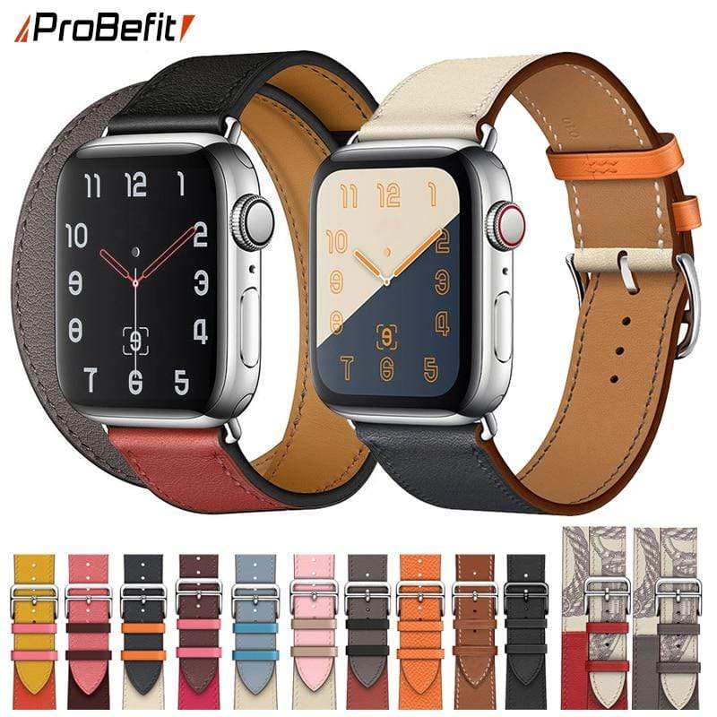 100% Genuine Cow Leather loop Bracelet Belt Band for Apple Watch 6 SE 5 4 42MM 38MM 44MM 40MM Strap for iWatch 6 5 4 Wristband JadeMoghul Inc. 
