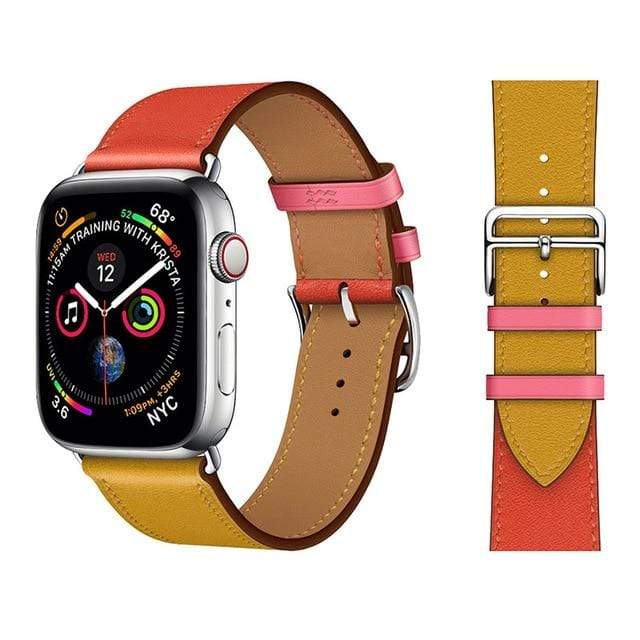 100% Genuine Cow Leather loop Bracelet Belt Band for Apple Watch 6 SE 5 4 42MM 38MM 44MM 40MM Strap for iWatch 6 5 4 Wristband JadeMoghul Inc. 