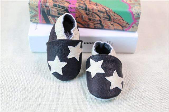 100% Genuine Leather Baby Boys Shoes Baby Moccasins Crown and Stars Soft Bottom First Walkers Free shipping-C11-4.5-JadeMoghul Inc.