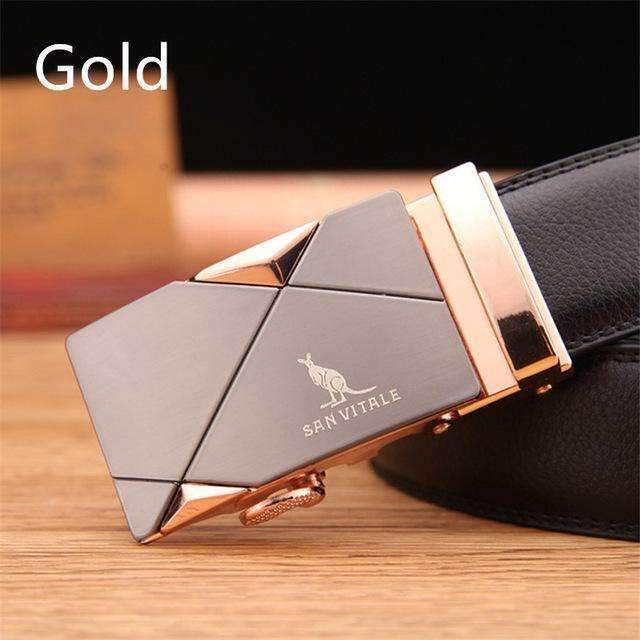 100% Genuine Leather Men Belt-SV1418 Gold-110cm-JadeMoghul Inc.