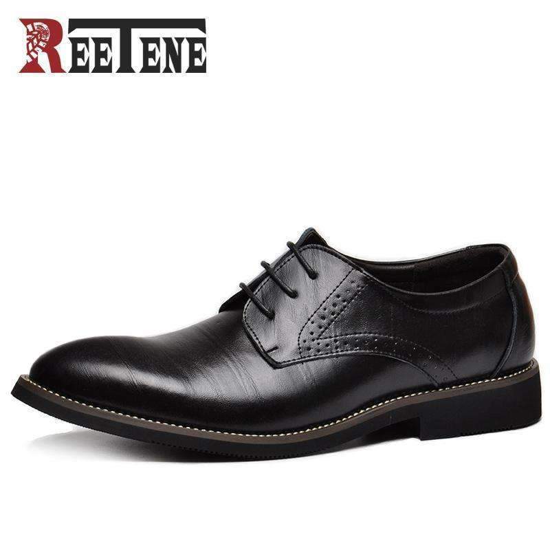 100% Genuine Leather Mens Dress Shoes / High Quality Oxford Shoes-black-6.5-JadeMoghul Inc.