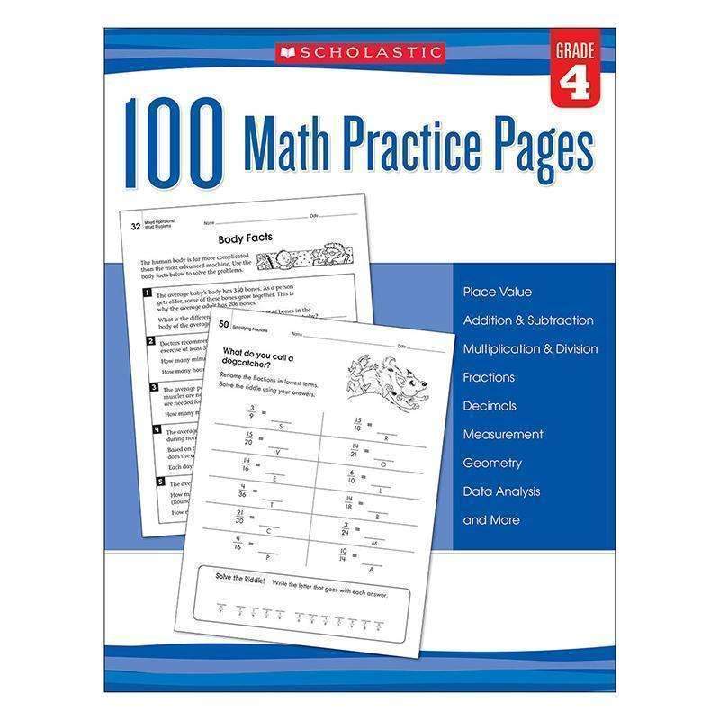 100 MATH PRACTICE PAGES GR 4-Learning Materials-JadeMoghul Inc.