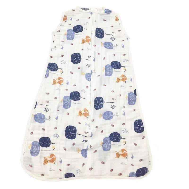 100% Muslin Cotton Baby Thin Sleeping Bag For Summer Baby Sleeveless Sleepsacks Saco De Dormir Para Bebe Sacks KF484-blue star-JadeMoghul Inc.