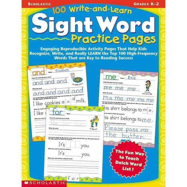100 WRITE AND LEARN SIGHT WORD-Learning Materials-JadeMoghul Inc.