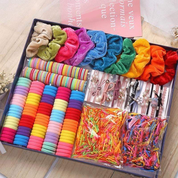 1000pcs Colors Girls Baby Hair Ring Rope Headwear Scrunchies Elastic Hair Band Kids Hair Accessories for Women Fashion Hair Tie AExp