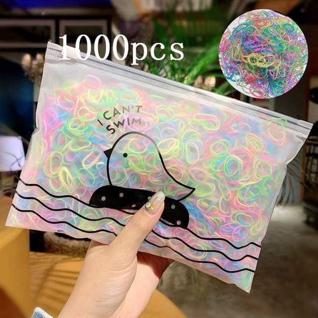 1000pcs Colors Girls Baby Hair Ring Rope Headwear Scrunchies Elastic Hair Band Kids Hair Accessories for Women Fashion Hair Tie AExp