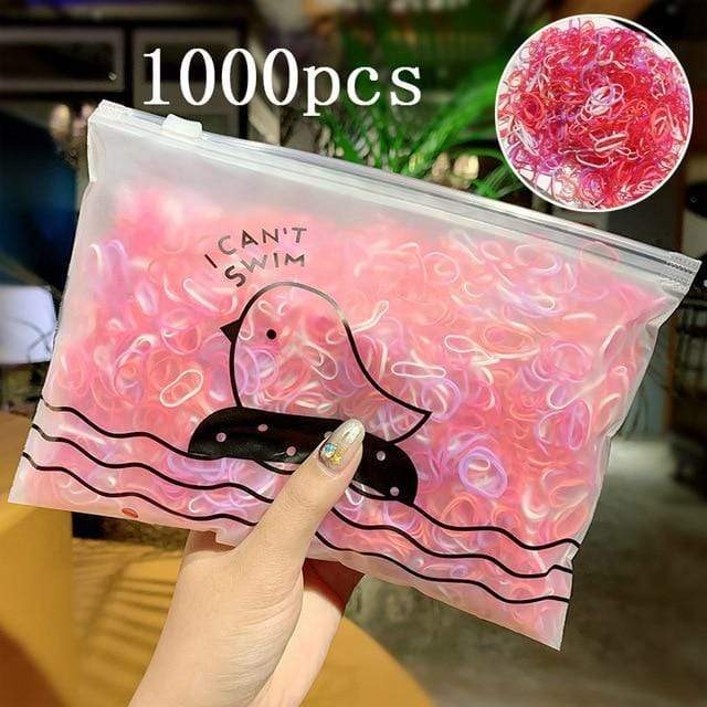 1000pcs Colors Girls Baby Hair Ring Rope Headwear Scrunchies Elastic Hair Band Kids Hair Accessories for Women Fashion Hair Tie AExp