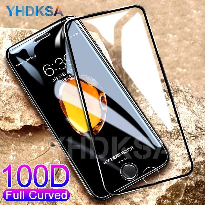 100D Curved Protective Tempered Glass on the For iPhone 6 6s 7 8 Plus Glass Screen Protector For iPhone X XR XS 11 Pro Max Film AExp