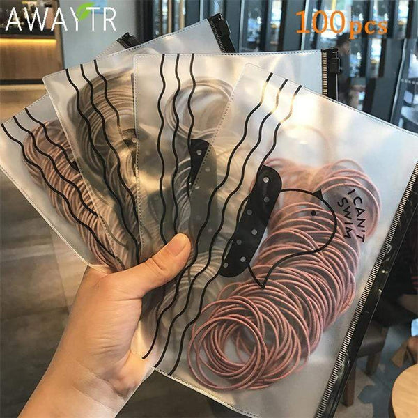 100pcs/bag 5CM Hair Accessories Women Rubber Bands Scrunchies Elastic Hair Bands Girls Headband Decorations Ties Gum for Hair AExp