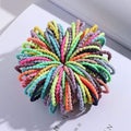 100PCS/Set Girls Candy Colors Nylon Elastic Hair Bands Children Rubber Band Headband Scrunchie Fashion Hair Accessories AExp