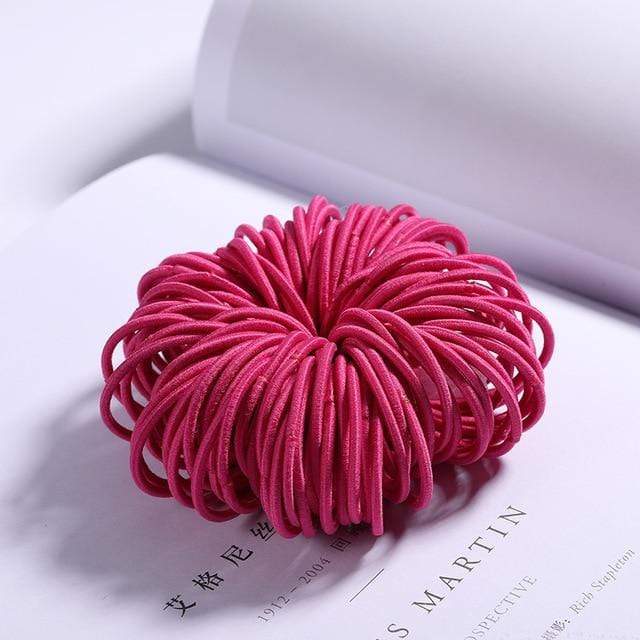 100PCS/Set Girls Candy Colors Nylon Elastic Hair Bands Children Rubber Band Headband Scrunchie Fashion Hair Accessories AExp