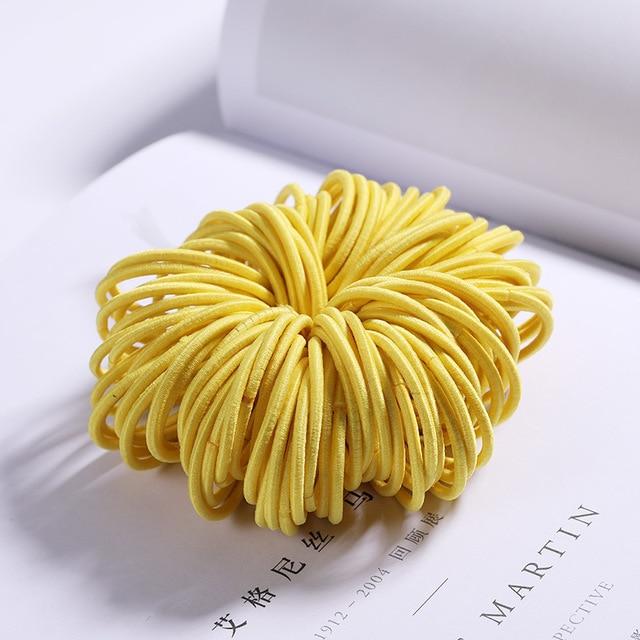 100PCS/Set Girls Candy Colors Nylon Elastic Hair Bands Children Rubber Band Headband Scrunchie Fashion Hair Accessories AExp