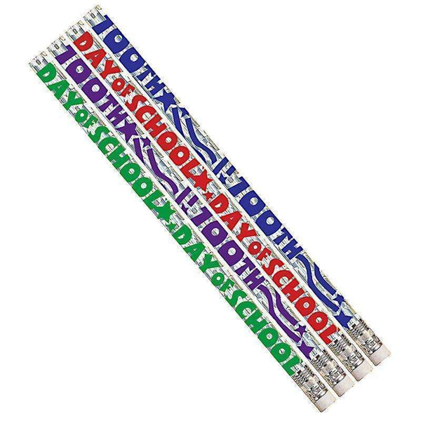 100TH DAY OF SCHOOL 12PK PENCIL-Supplies-JadeMoghul Inc.