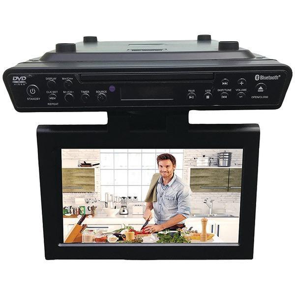 10.2" Under-Counter Bluetooth(R) Kitchen TV with Built-in DVD Player & HDMI(R)-Televisions-JadeMoghul Inc.