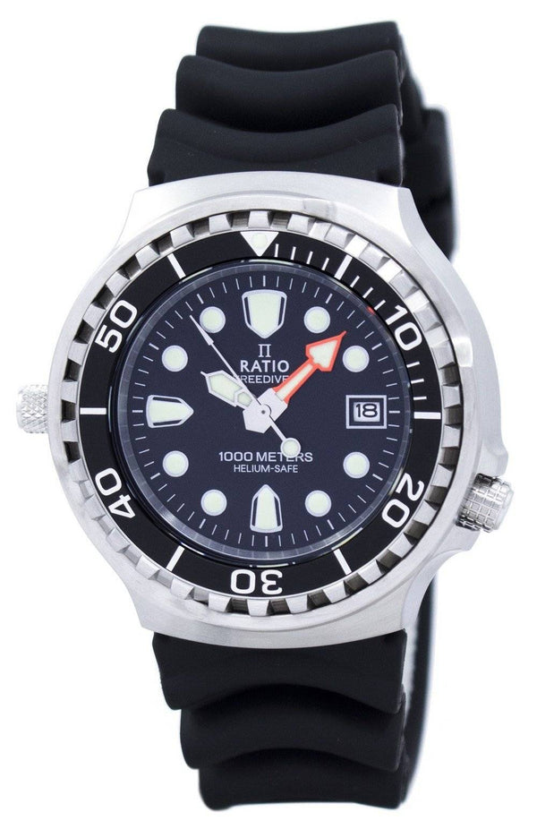 Ratio Free Diver Helium Safe 1000M Sapphire Quartz 1038EF102V Men's Watch