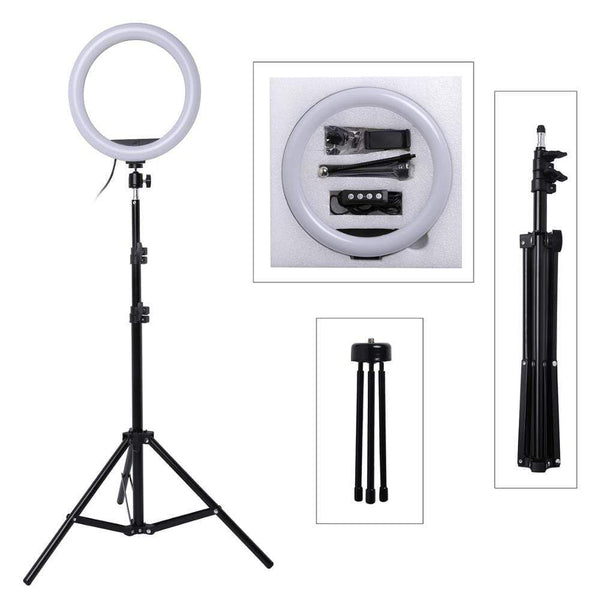 10inch Photography LED Selfie Ring Light 26cm Dimmable Camera Phone Ring Lamp With Stand Tripods For Makeup Video Live Studio AExp