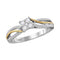 10k 2-tone Gold Women's Diamond Cluster Promise Bridal Ring - FREE Shipping (US/CA)-Gold & Diamond Promise Rings-5-JadeMoghul Inc.