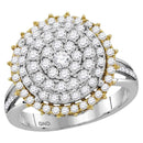 10k 2-tone Gold Women's Diamond Cluster Wedding Ring-Gold & Diamond Engagement & Anniversary Rings-JadeMoghul Inc.