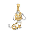 10k 2-tone Gold Women's Diamond Dog Pendant - FREE Shipping (US/CA)-Gold & Diamond Pendants & Necklaces-JadeMoghul Inc.